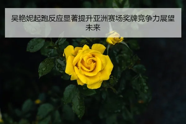 吴艳妮起跑反应显著提升亚洲赛场奖牌竞争力展望未来