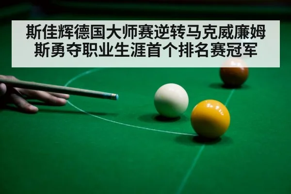 斯佳辉德国大师赛逆转马克威廉姆斯勇夺职业生涯首个排名赛冠军